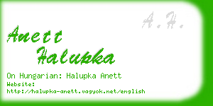 anett halupka business card